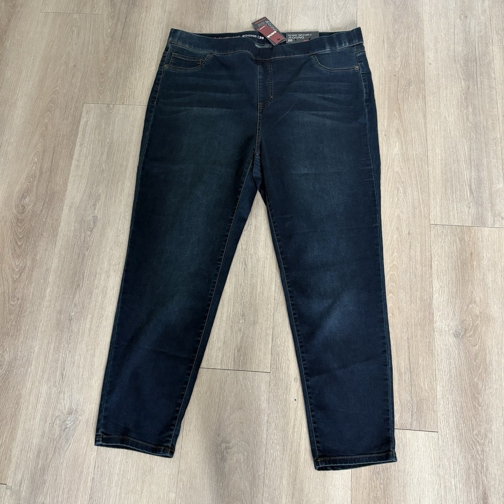 Avenue Womens Jeans Jegging Size 20 Dark Blue Wash High Rise Stretch Denim NWT